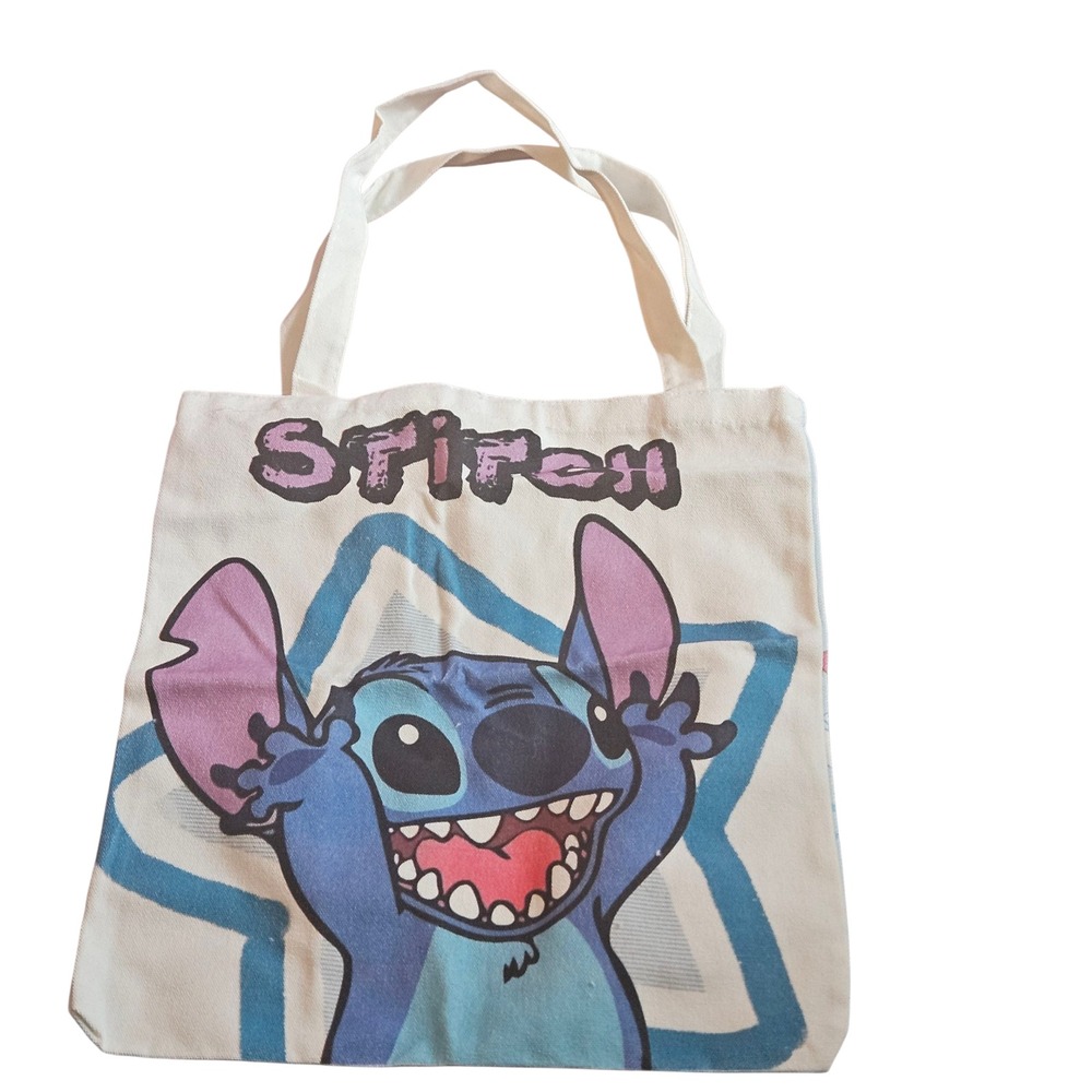 Disney Lilo & Stitch‎ Canvas Tote Bag Handbag Cartoon Character Graphic